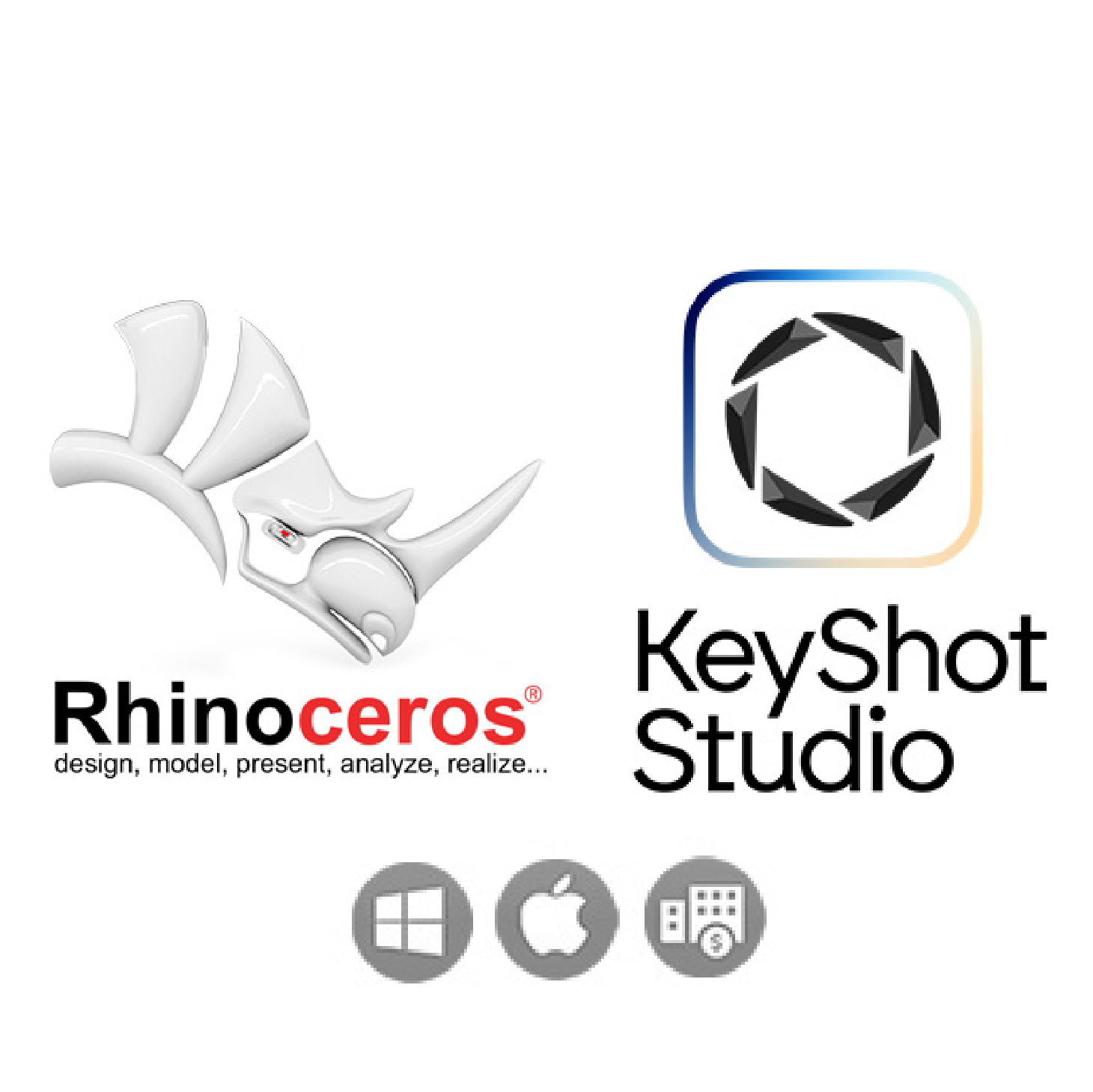 [상업용 세트] Rhino 8 (영구) + KeyShot Studio (1년)