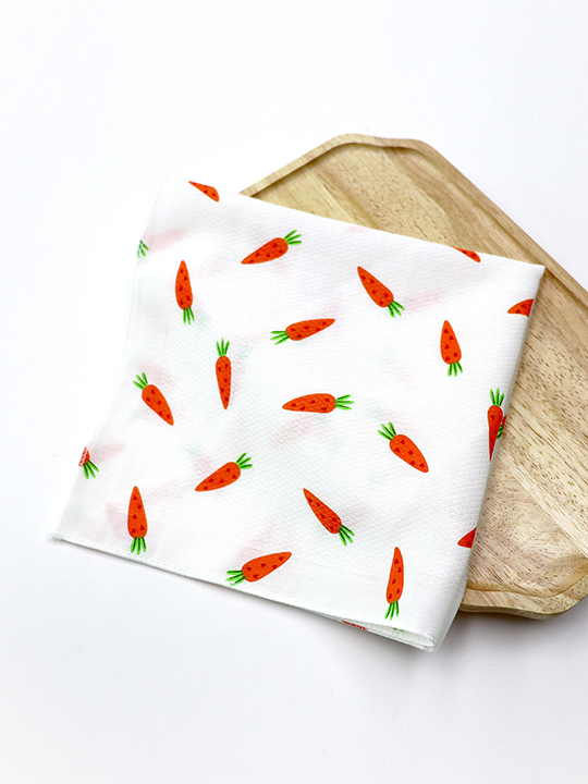 [국내생산/순면100%] 당근 엠보 손수건 10장<BR> ABB49EHCR