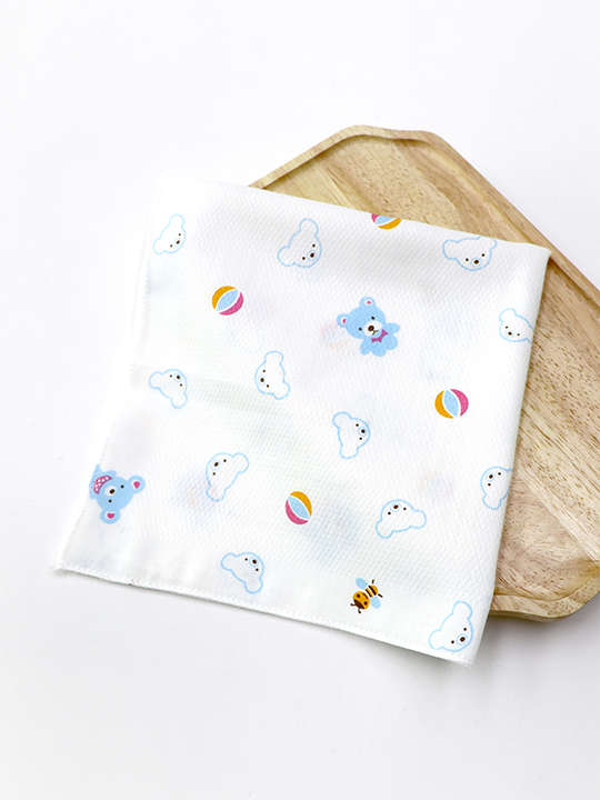 [국내생산/순면100%] 비치볼곰돌이 엠보 손수건 10장<BR> ABB49EHBB