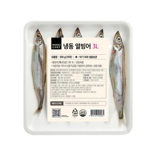 [모노쉐프] 시샤모3L(면세) 350g(25ea)