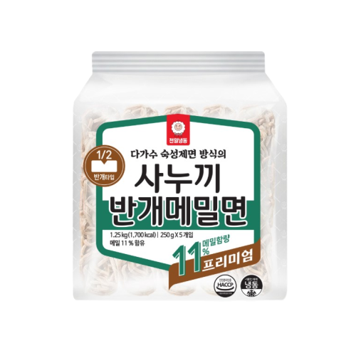 천일 프리미엄 사누끼 반개메밀면 1,250g(250g*5ea)