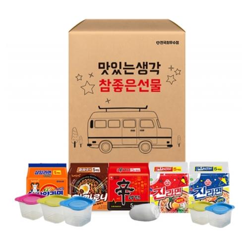 [무료배송] [회원특가] 삼양 한살림 선물세트 (라면+용기+망)