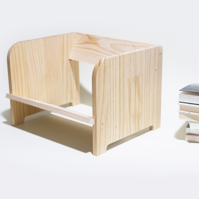 편백 사선 라운드 책꽂이