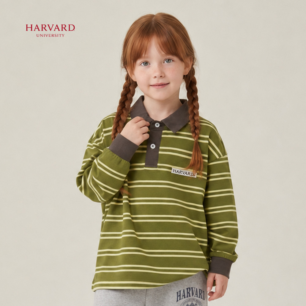 [HARVARD] 스트라이프 카라 티셔츠 B6F016