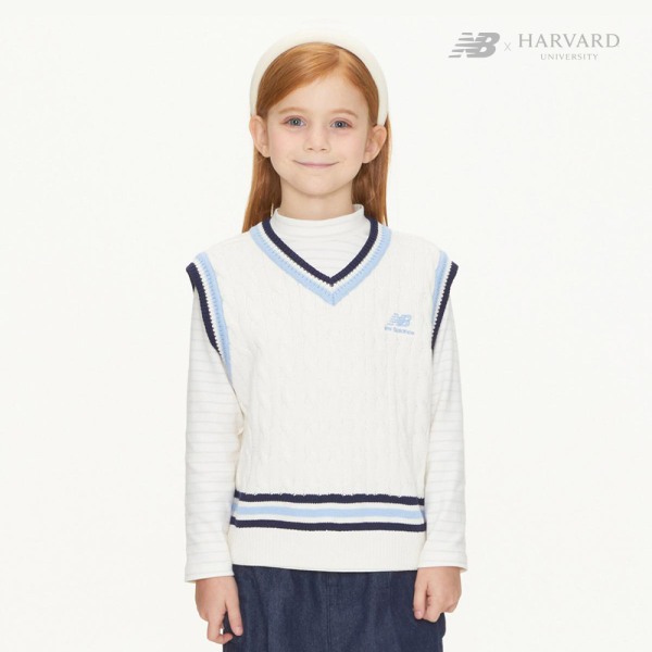 [HARVARD X NB KIDS] 스웨터 조끼 OATMEAL MELANGE NK9HD1701U