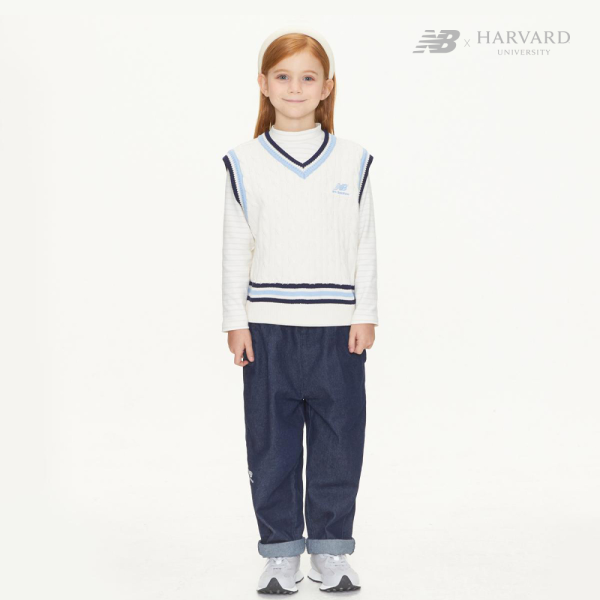 [HARVARD X NB KIDS] 스웨터 조끼 OATMEAL MELANGE NK9HD1701U
