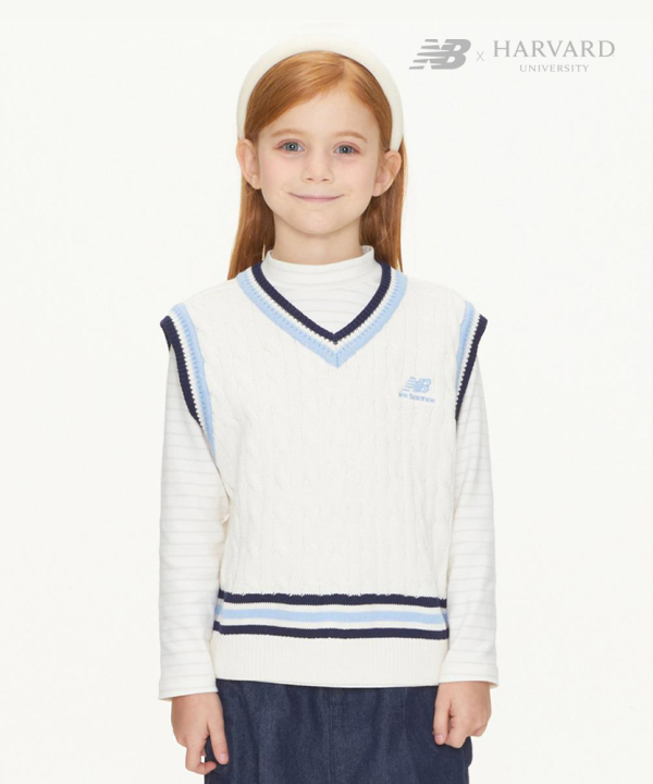 [HARVARD X NB KIDS] 스웨터 조끼 OATMEAL MELANGE NK9HD1701U