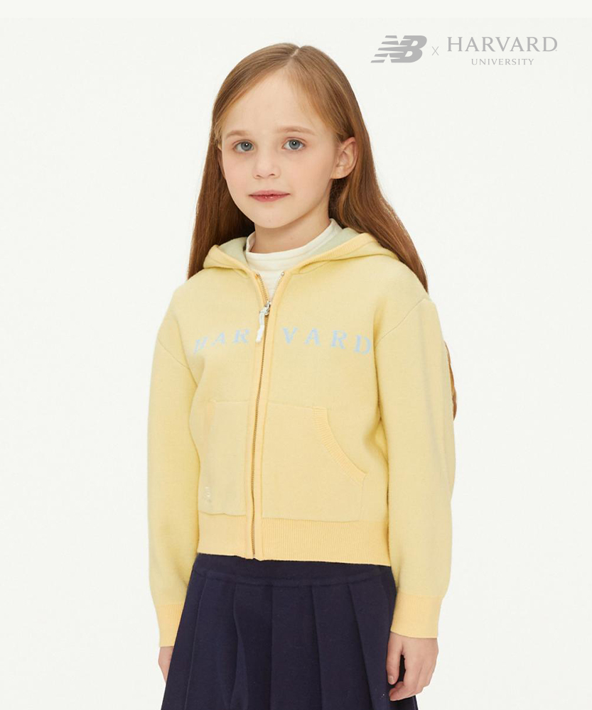 [HARVARD X NB KIDS] 스웨트 후드집업 LIGHT YELLOW NK9DD1703U