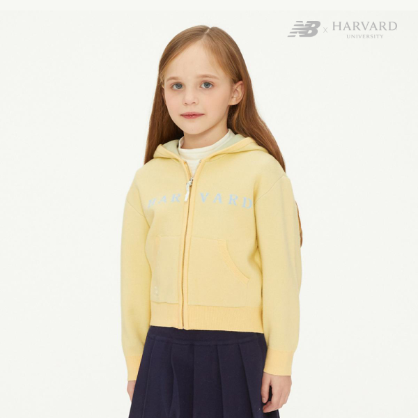 [HARVARD X NB KIDS] 스웨트 후드집업 LIGHT YELLOW NK9DD1703U