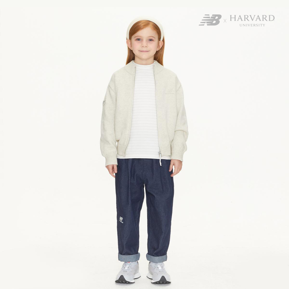 [HARVARD X NB KIDS] 스웨터 집업 OATMEAL MELANGE NK9DD1704U