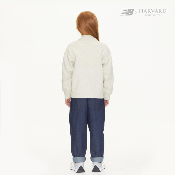 [HARVARD X NB KIDS] 스웨터 집업 OATMEAL MELANGE NK9DD1704U