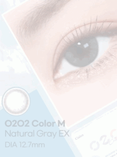 Clalen O2O2 1month color클라렌 오투오투 컬러 M 내츄렐 그레이 EX 2P한달착용 컬러렌즈 / 12.7mm