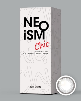 네오이즘 시크그레이원데이 실리콘 칼라렌즈 (50개+50개) 원데이 | G.Dia 13.2mm