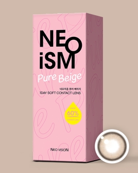 네오이즘 퓨어 베이지원데이 실리콘 칼라렌즈 (50개+50개) 원데이 | G.Dia 13.4mm