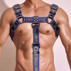 [GT] LEATHER HARNESS BLACK(BLUE)