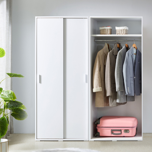 솔로리빙 엘리 슬라이딩 옷장 800 행거형 슬라이드 상선반 옷장