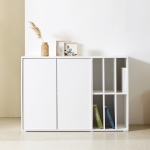 솔로리빙 토브 1200 LP 수납장 높은 거실장 다용도 주방 서랍장 화이트