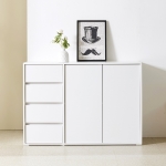 솔로리빙 토브 1200 LP 수납장 높은 거실장 다용도 주방 서랍장 화이트