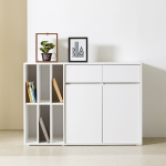 솔로리빙 토브 1200 LP 수납장 높은 거실장 다용도 주방 서랍장 화이트블랙