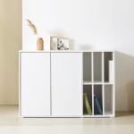 솔로리빙 토브 1200 LP 수납장 높은 거실장 다용도 주방 서랍장 화이트블랙