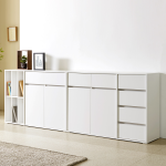 솔로리빙 토브 1200 LP 수납장 높은 거실장 다용도 주방 서랍장 화이트내추럴