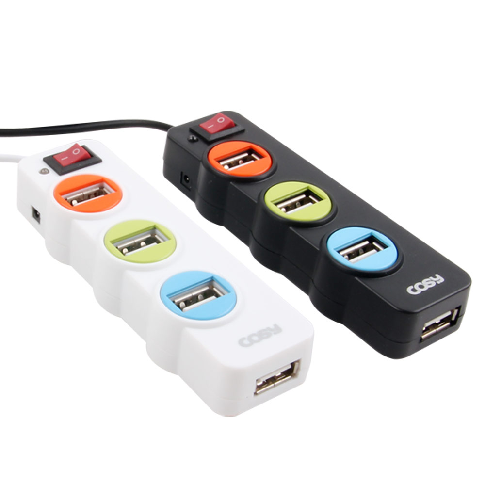 코시 신호등 USB 4포트 허브(색상랜덤)