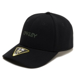 OAKLEY 6 PANEL STRETCH METALLIC HAT BLACKOUT 912209-02E  (오클리 로고 캡 모자)
