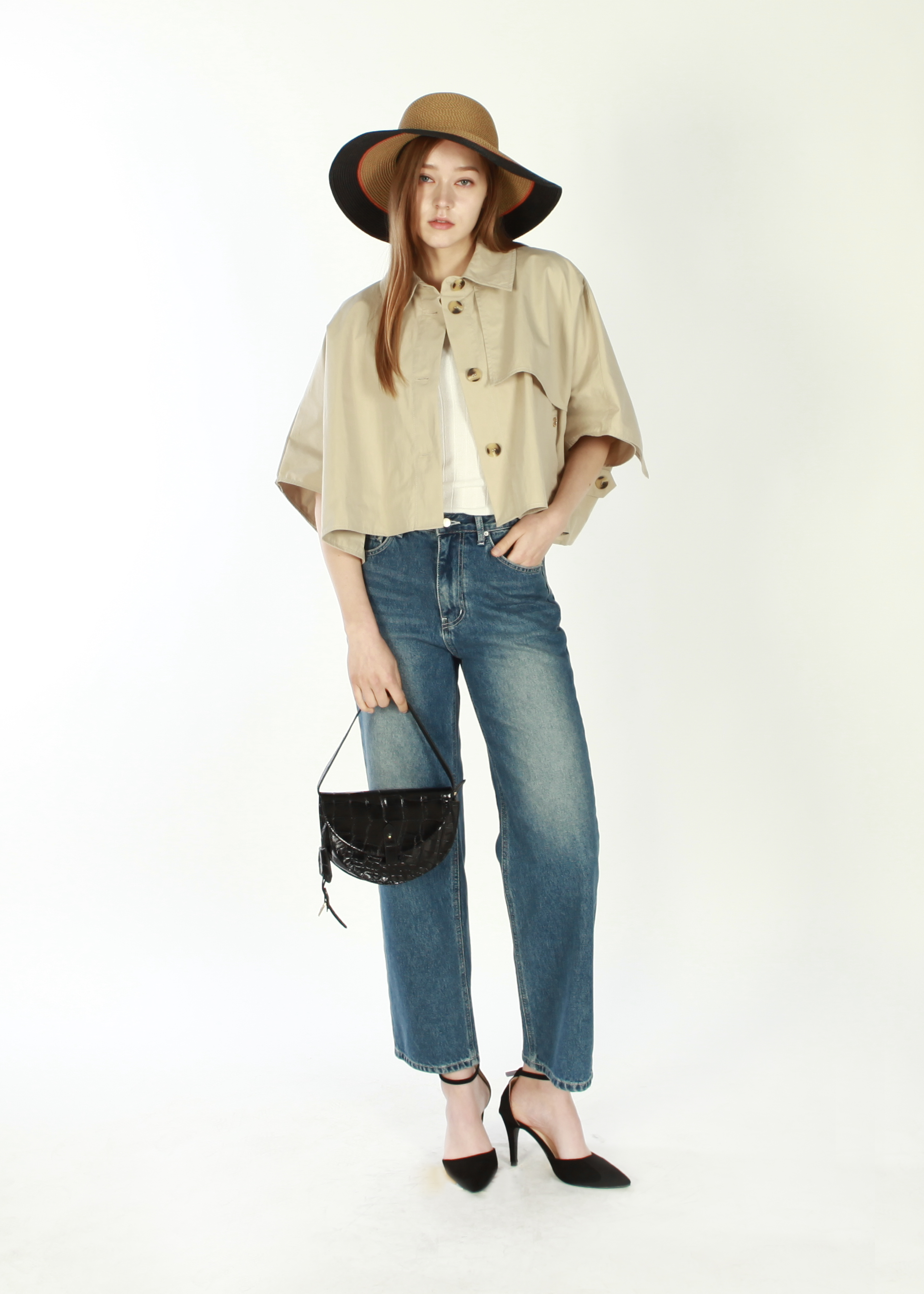 러플 숏 트렌치 코트자켓(I8M3JK72)