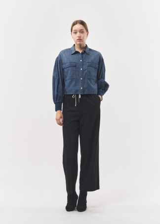 데님 코튼 퍼프 블라우스(I8W3BL74)