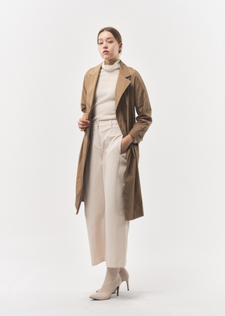 원버튼 라펠 칼라 우븐코트 (I8W2CT01)