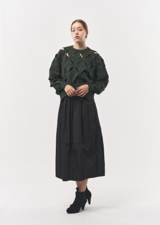 컷팅 패턴 포인트 니트 탑 (I8W3KT70)