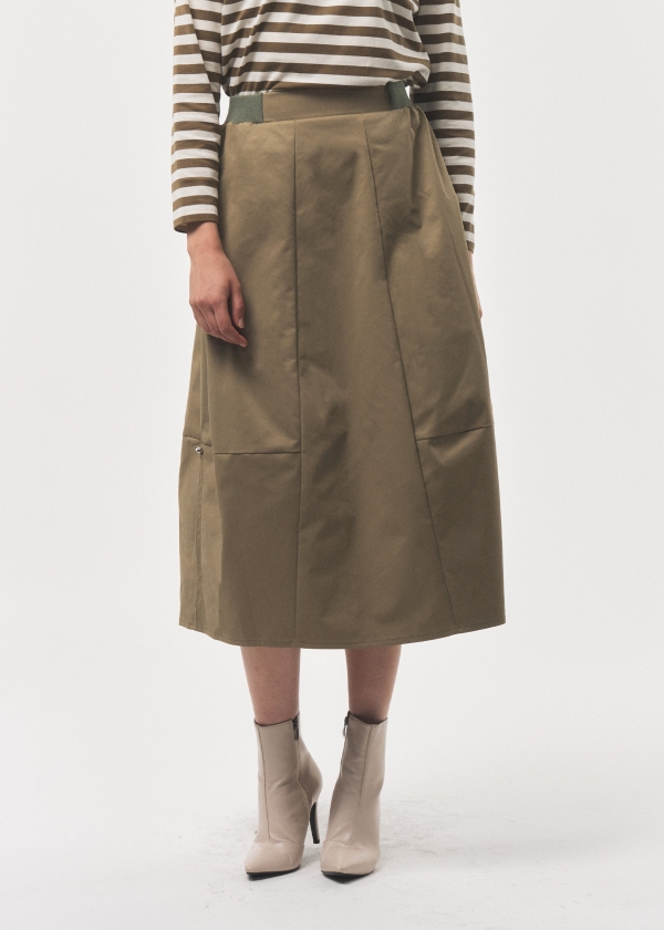 니트 배색 밴딩 스커트(I8W3SK71)