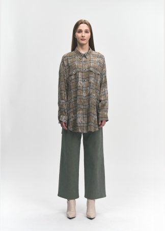 헤지 루즈핏 체크 셔츠(I8W2BL02)