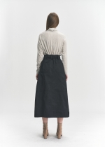 절개 포인트 스트링 롱 스커트(I8W2SK21)