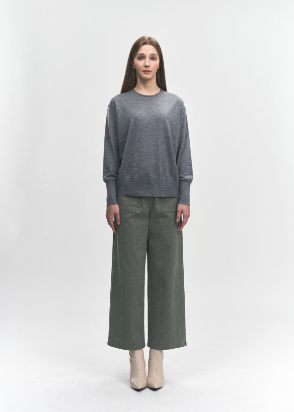 포켓포인트 와이드 코튼 팬츠(I8W2PT03)