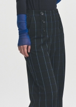 체크 더블버튼 와이드 밴딩 팬츠(I8W3PT76)