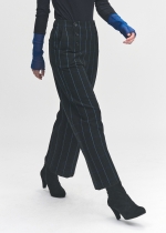 체크 더블버튼 와이드 밴딩 팬츠(I8W3PT76)