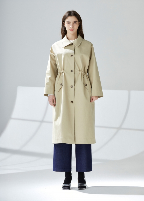 크리클 언발 카라 오버핏 트렌치코트 (I9M2CT01)