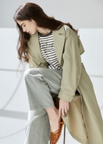 웨이스트 벨트 크링클 트렌치 코트 (I9M3CT71)