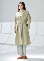 웨이스트 벨트 크링클 트렌치 코트 (I9M3CT71)