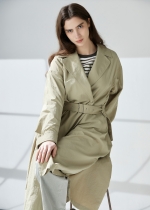 웨이스트 벨트 크링클 트렌치 코트 (I9M3CT71)