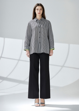 라인 포인트 스트라이프 오버 셔츠(I9M2BL05)