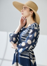 에디셔널 패턴 하프슬리브 원피스(I9M2OP03)