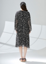 플라워 쉬폰 하프슬리브 셔링 원피스(I9M2OP05)