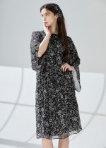 플라워 쉬폰 하프슬리브 셔링 원피스(I9M2OP05)