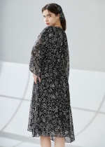 플라워 쉬폰 하프슬리브 셔링 원피스(I9M2OP05)