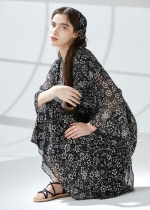 플라워 쉬폰 하프슬리브 셔링 원피스(I9M2OP05)