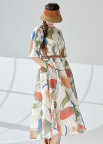 벨티드 린넨라이크 프린팅 원피스(I9M2OP06)