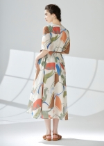 벨티드 린넨라이크 프린팅 원피스(I9M2OP06)