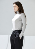 커팅 텐셀 하이넥 티셔츠 (I9M4TH01)